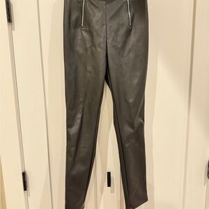 Superdown Black Faux Leather Pants double zipper